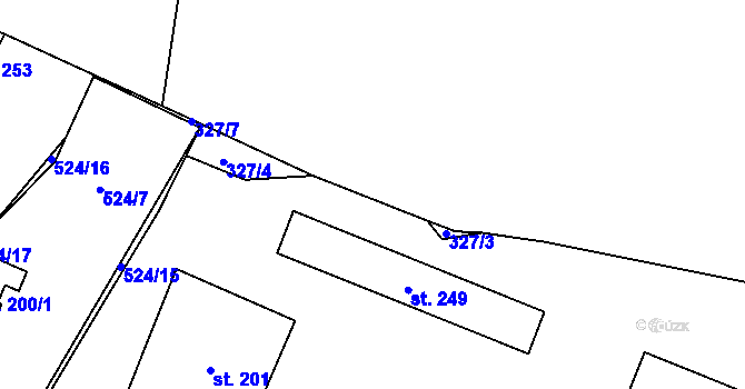 Parcela st. 668/7 v KÚ Tuchoměřice, Katastrální mapa