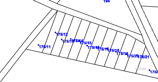 Parcela st. 175/15 v KÚ Tuchoměřice, Katastrální mapa