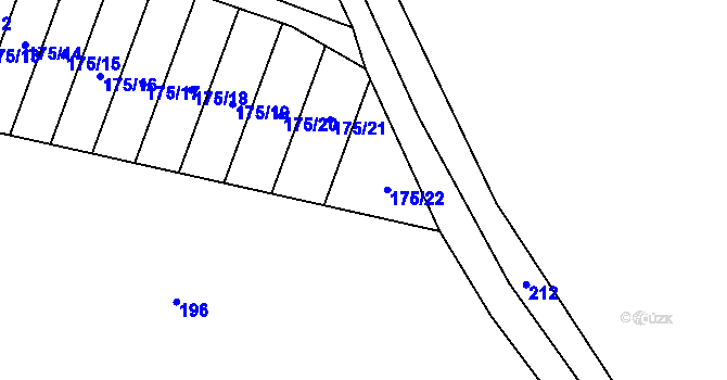 Parcela st. 175/22 v KÚ Tuchoměřice, Katastrální mapa