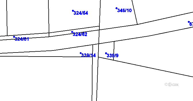 Parcela st. 339/7 v KÚ Tuchoměřice, Katastrální mapa