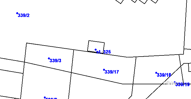 Parcela st. 325 v KÚ Tuchoměřice, Katastrální mapa