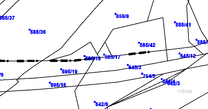 Parcela st. 585/17 v KÚ Tuchoměřice, Katastrální mapa