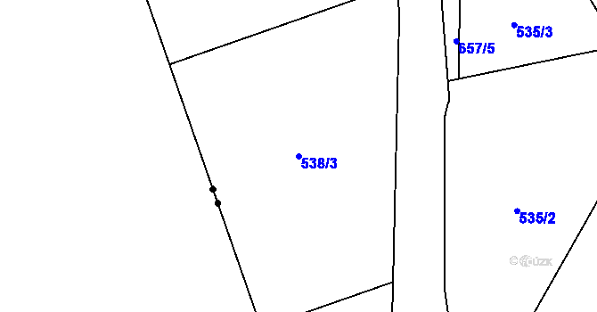 Parcela st. 538/3 v KÚ Tuchoměřice, Katastrální mapa