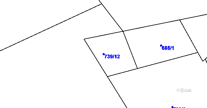 Parcela st. 739/12 v KÚ Tuchoměřice, Katastrální mapa