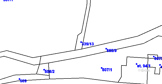Parcela st. 339/13 v KÚ Tuchoměřice, Katastrální mapa