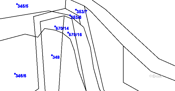 Parcela st. 670/17 v KÚ Tuchoměřice, Katastrální mapa