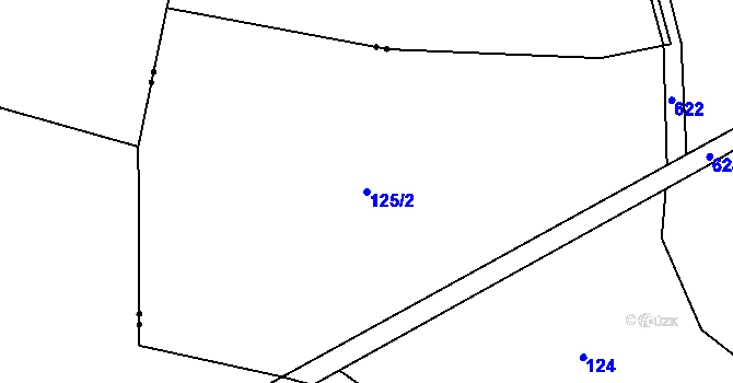 Parcela st. 125/2 v KÚ Tuchoměřice, Katastrální mapa