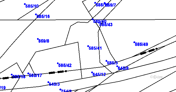 Parcela st. 585/41 v KÚ Tuchoměřice, Katastrální mapa