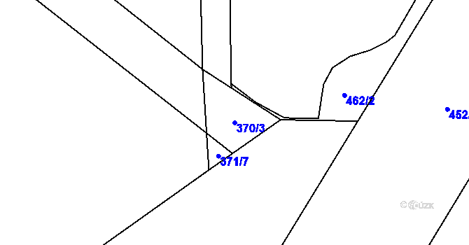 Parcela st. 370/3 v KÚ Kněžívka, Katastrální mapa