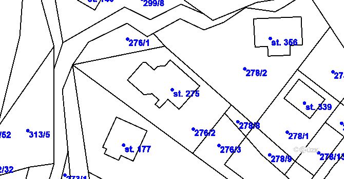Parcela st. 275 v KÚ Kněžívka, Katastrální mapa