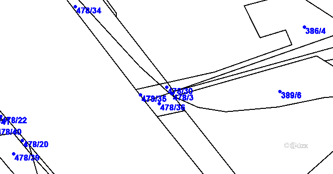 Parcela st. 478/30 v KÚ Kněžívka, Katastrální mapa