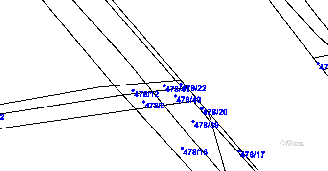 Parcela st. 478/41 v KÚ Kněžívka, Katastrální mapa