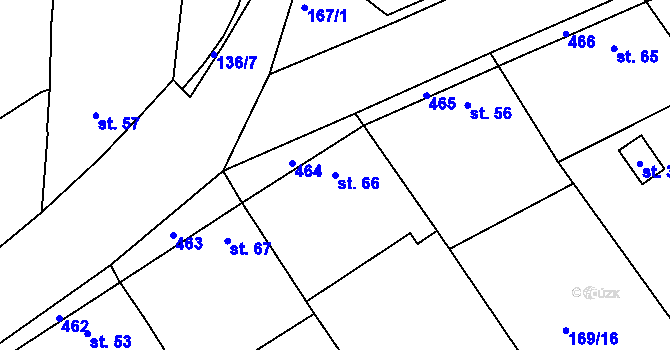 Parcela st. 66 v KÚ Tuchoraz, Katastrální mapa