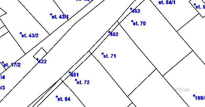 Parcela st. 71 v KÚ Tuchoraz, Katastrální mapa