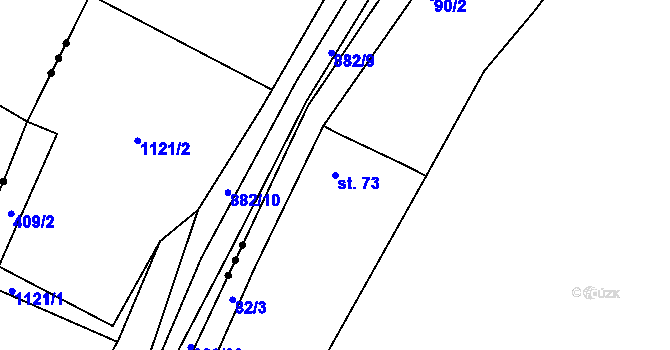 Parcela st. 73 v KÚ Tuchoraz, Katastrální mapa