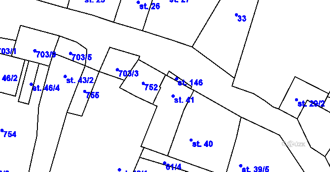 Parcela st. 85 v KÚ Třeskonice, Katastrální mapa