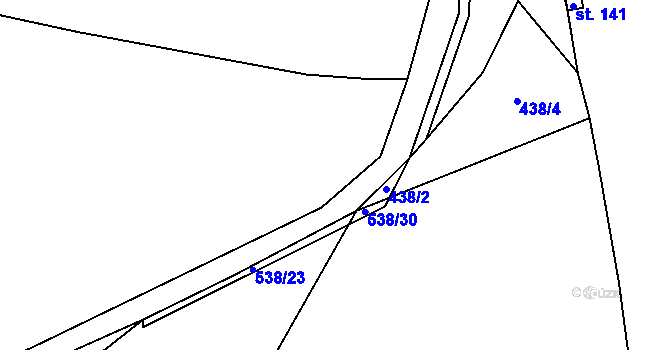 Parcela st. 538/9 v KÚ Třeskonice, Katastrální mapa