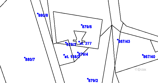 Parcela st. 277 v KÚ Tuchořice, Katastrální mapa