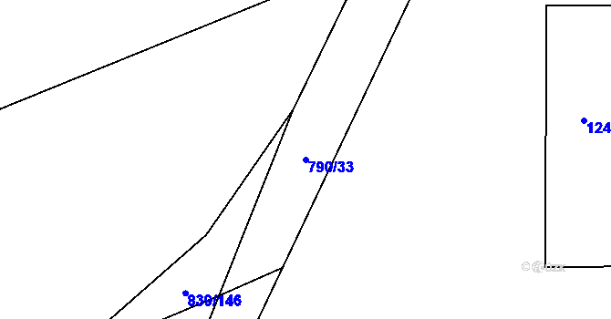 Parcela st. 790/33 v KÚ Tuchořice, Katastrální mapa