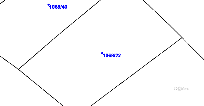 Parcela st. 1068/22 v KÚ Tuchořice, Katastrální mapa