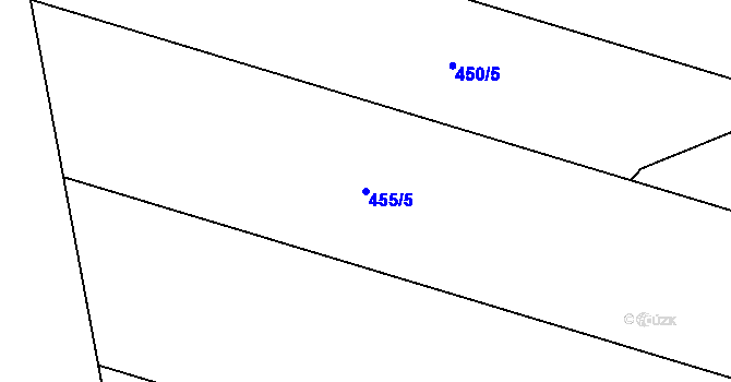 Parcela st. 455/5 v KÚ Tlustovousy, Katastrální mapa