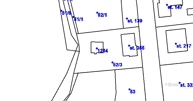 Parcela st. 137 v KÚ Tuklaty, Katastrální mapa