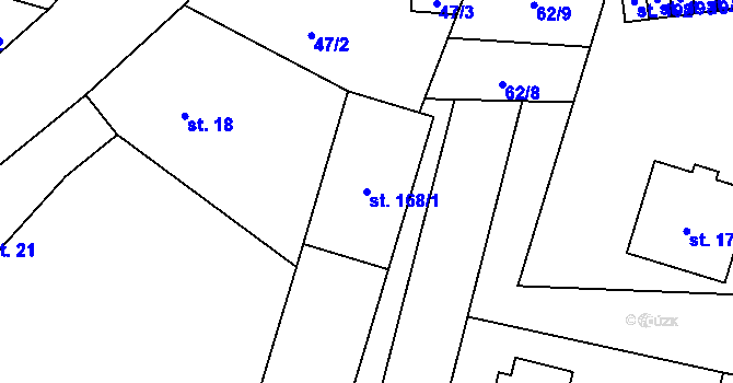 Parcela st. 168/1 v KÚ Tuklaty, Katastrální mapa