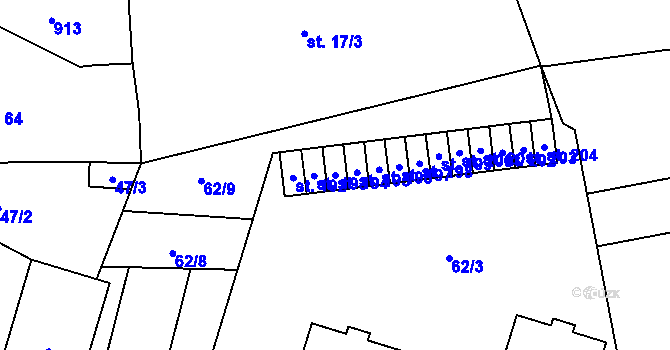 Parcela st. 194 v KÚ Tuklaty, Katastrální mapa