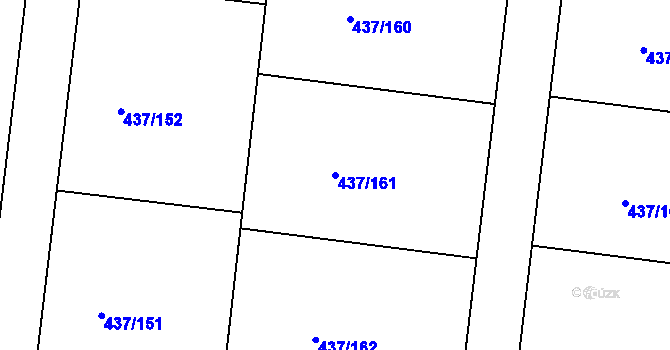 Parcela st. 437/161 v KÚ Tuklaty, Katastrální mapa