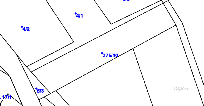 Parcela st. 375/10 v KÚ Tukleky, Katastrální mapa