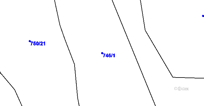 Parcela st. 746/1 v KÚ Tulešice, Katastrální mapa