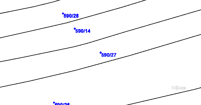 Parcela st. 590/27 v KÚ Tulešice, Katastrální mapa