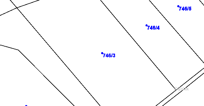 Parcela st. 746/3 v KÚ Tulešice, Katastrální mapa
