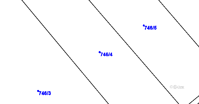 Parcela st. 746/4 v KÚ Tulešice, Katastrální mapa