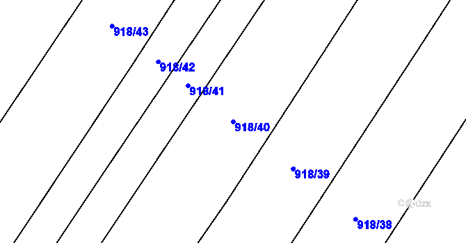 Parcela st. 918/40 v KÚ Tulešice, Katastrální mapa