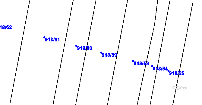 Parcela st. 918/59 v KÚ Tulešice, Katastrální mapa