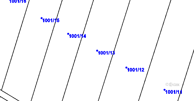 Parcela st. 1001/13 v KÚ Tulešice, Katastrální mapa