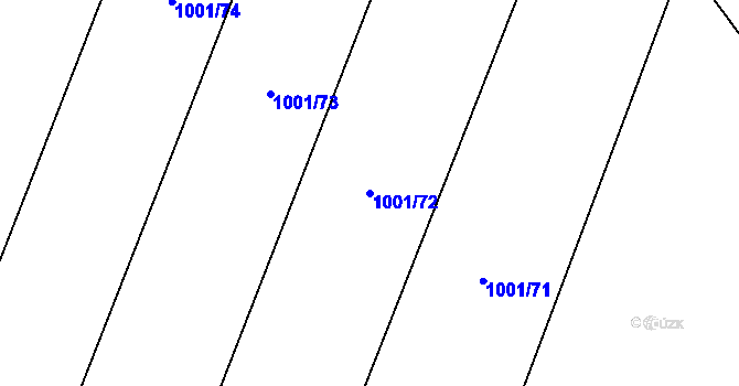 Parcela st. 1001/72 v KÚ Tulešice, Katastrální mapa