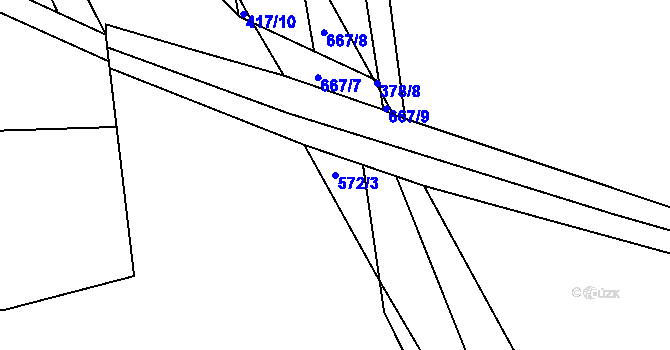 Parcela st. 572/3 v KÚ Tůně u Nechanic, Katastrální mapa