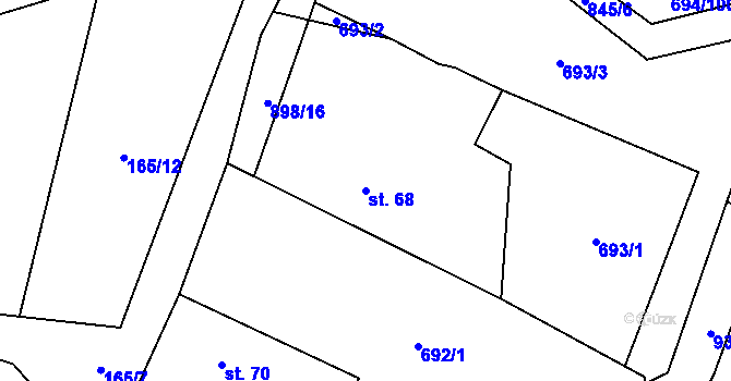 Parcela st. 68 v KÚ Tuněchody, Katastrální mapa