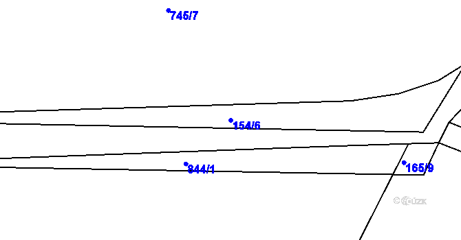 Parcela st. 154/6 v KÚ Tuněchody, Katastrální mapa