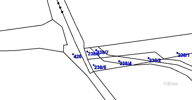 Parcela st. 238/7 v KÚ Tuněchody, Katastrální mapa
