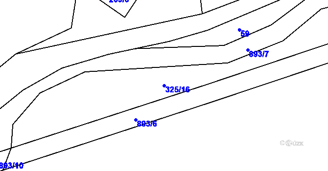 Parcela st. 325/16 v KÚ Tuněchody, Katastrální mapa