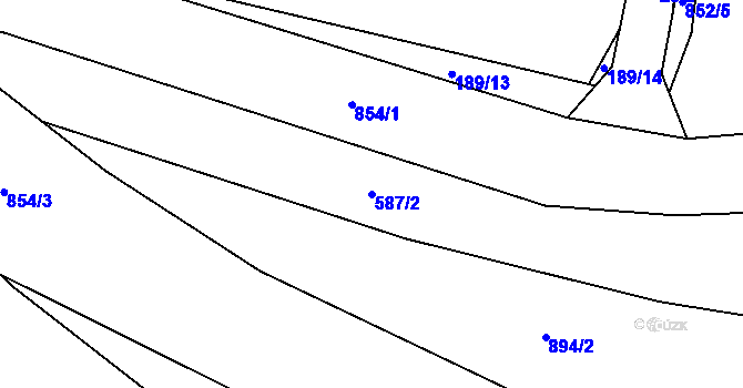 Parcela st. 587/2 v KÚ Tuněchody, Katastrální mapa