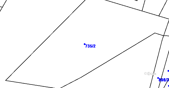 Parcela st. 735/2 v KÚ Tuněchody, Katastrální mapa