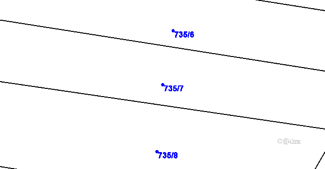 Parcela st. 735/7 v KÚ Tuněchody, Katastrální mapa