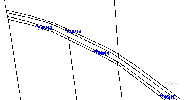 Parcela st. 746/8 v KÚ Tuněchody, Katastrální mapa