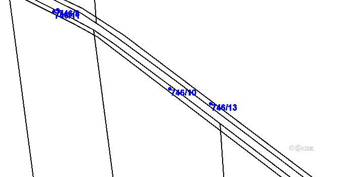 Parcela st. 746/10 v KÚ Tuněchody, Katastrální mapa