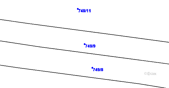 Parcela st. 749/9 v KÚ Tuněchody, Katastrální mapa