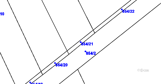 Parcela st. 854/21 v KÚ Tuněchody, Katastrální mapa